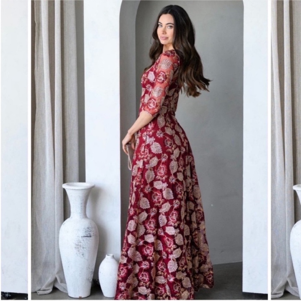 Maniju Lulus Medium Winter Gown Bridesmaid Maid Honor Prom Wedding Guest Dress - Picture 3 of 9